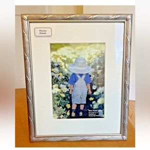 Fetco PEWTER Finish Engraved Twist 5x7 Picture Frame-ART DECO-Retired Style-NWT